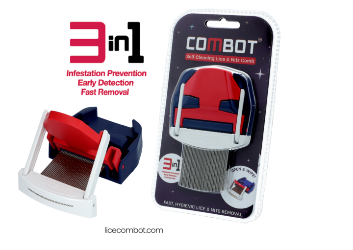 Lice Combot Comb Red & Blue
